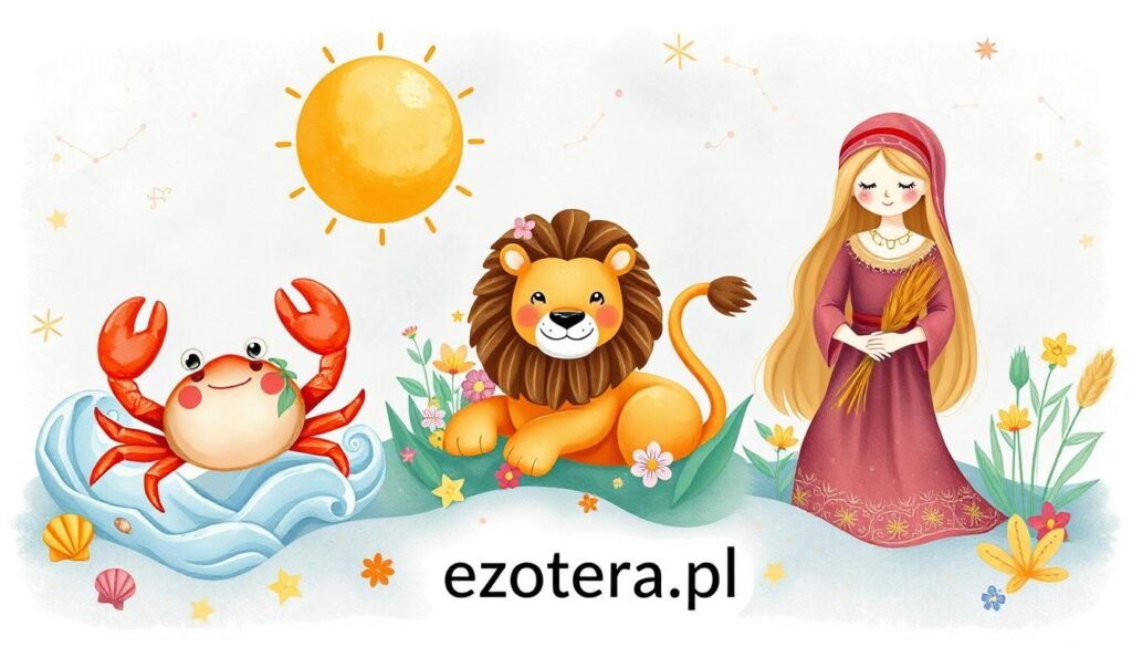 znaki Raka, Lwa, Panny