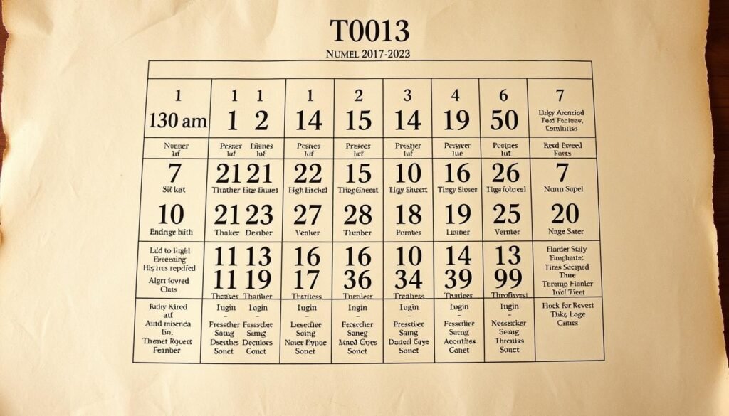 Numerologiczna analiza daty urodzenia z wypisanymi liczbami i ich znaczeniami