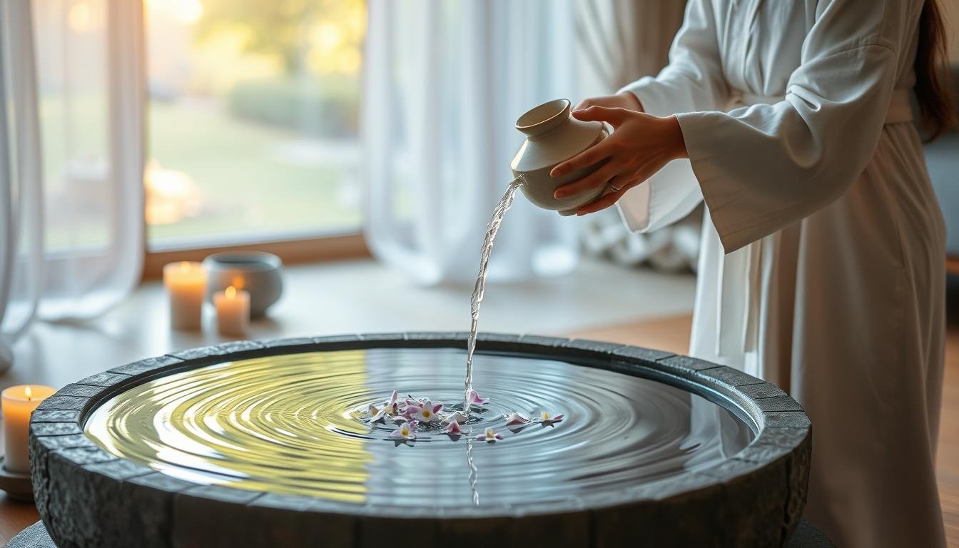 rytuał oczyszczania z wodą