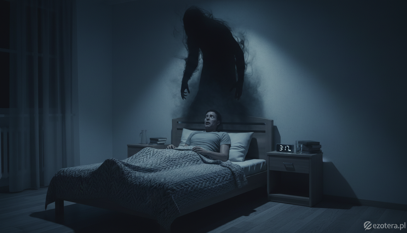 paraliż senny czarna postać